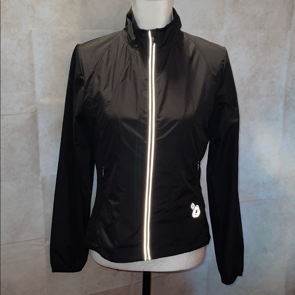 Lucy Brand Black & White Reflective Track Jacket